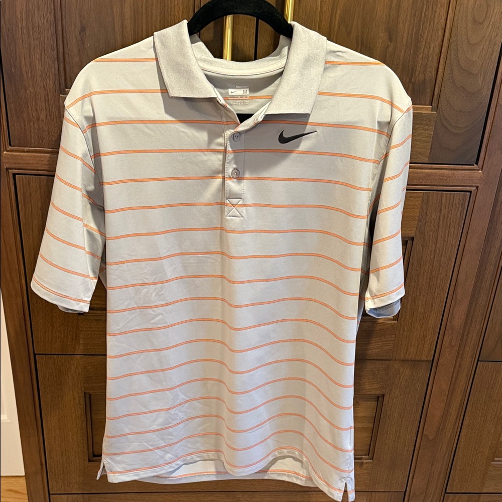 Nike Men's Polo Shirt with Orange Stripes